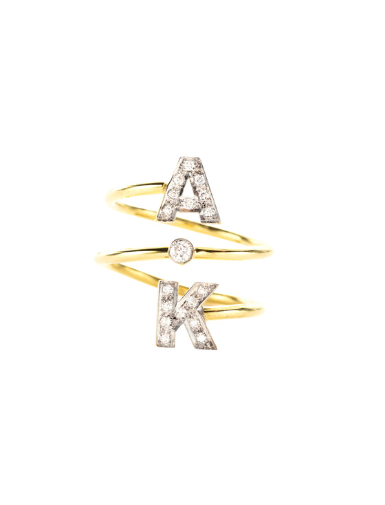 2 Initial Ring | Kacey K Jewelry.