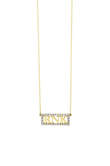  Block Letter Horizontal Monogram Necklace with White Diamonds | Kacey K Jewelry.