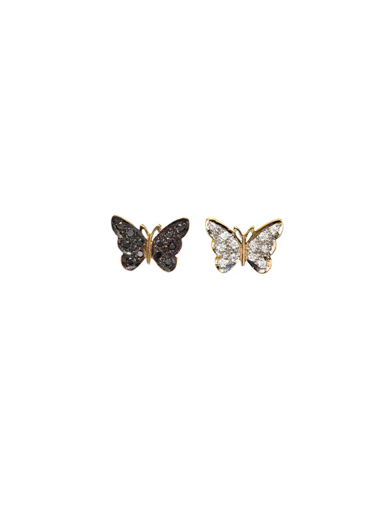 Butterfly Earrings White and Black Diamonds | Kacey K Jewelry.