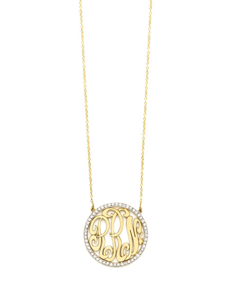 Script Circle Shape Monogram | Kacey K Jewelry.